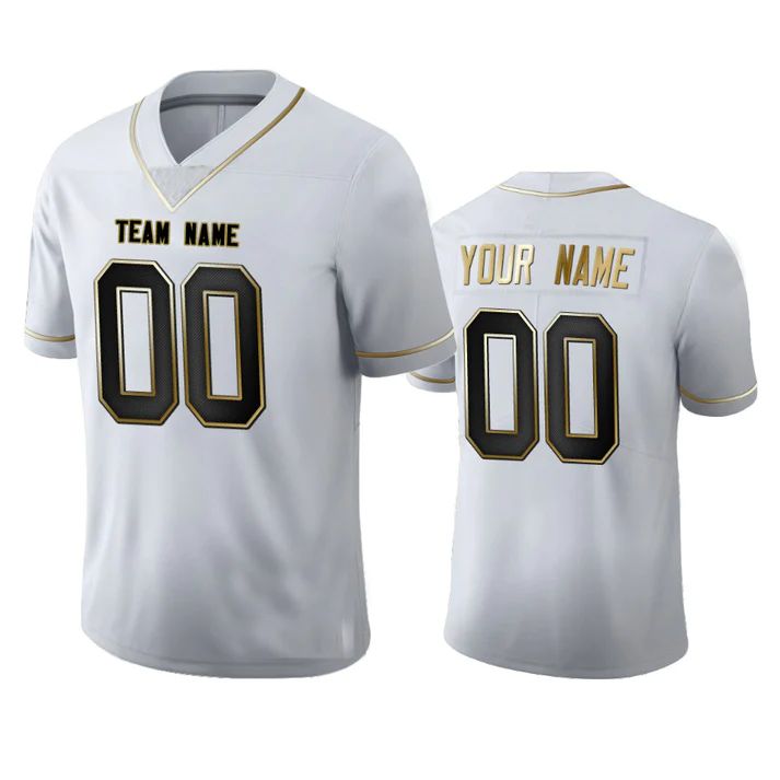 Custom C.Bengals Any Team and Number and Name White Golden Edition American Stitched Football Jerseys