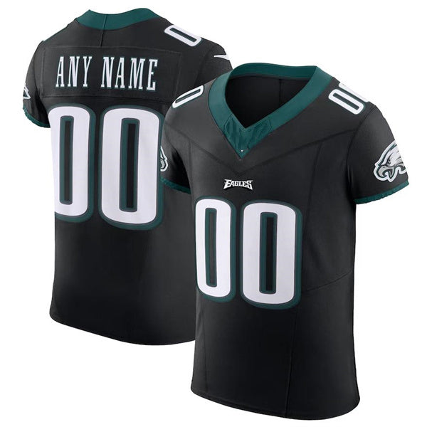 Custom P.Eagles Black Scarlet Vapor F.U.S.E. Elite Jersey Stitched American Football Jerseys