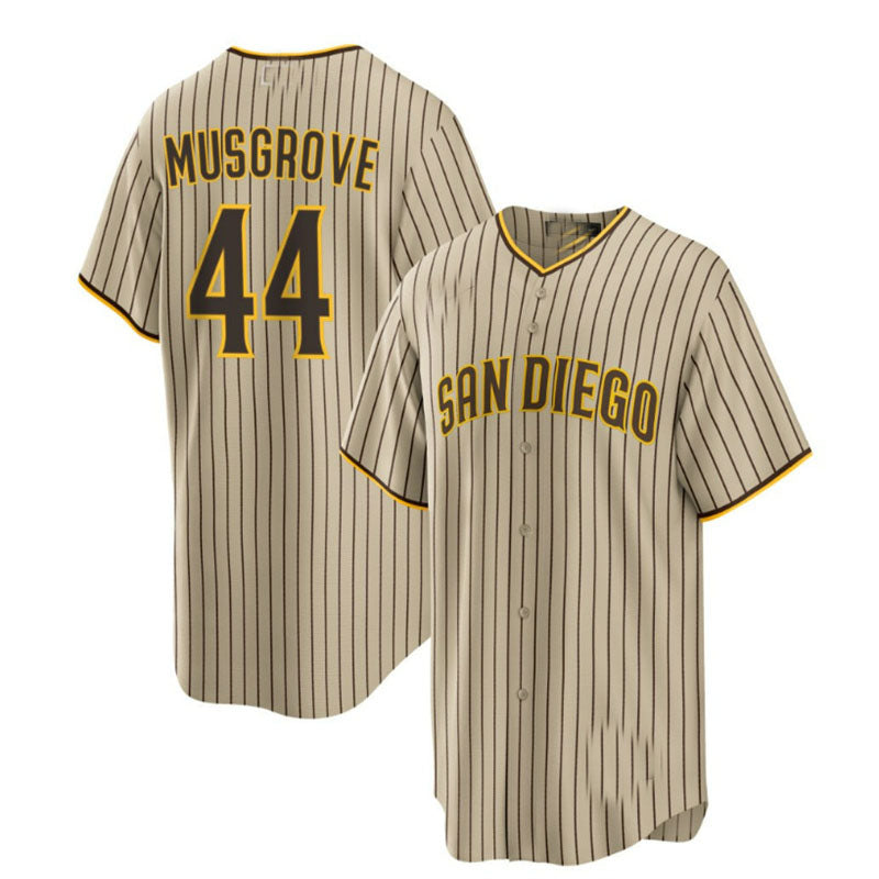 San Diego Padres #44 Joe Musgrove Road Replica Jersey - Brown Baseball Jerseys