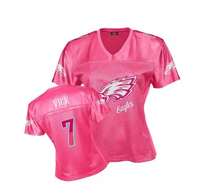 P.Eagles #7 VICK Pink Patch Stitched American Football Jerseys