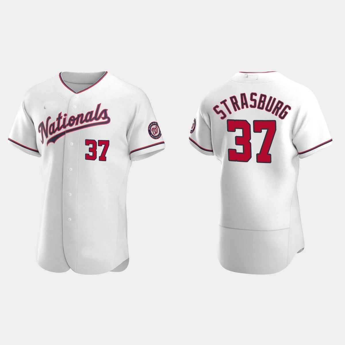#37 STEPHEN STRASBURG WASHINGTON NATIONALS AUTHENTIC ALTERNATE JERSEY ¡§C WHITE Baseball Jerseys