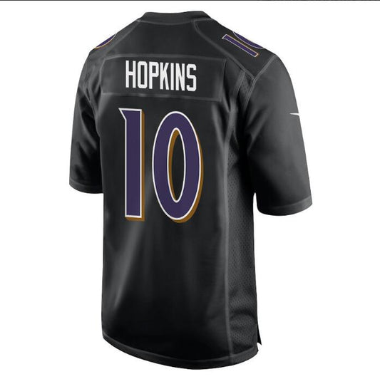 B.Ravens #10 DeAndre Hopkins Carbon Black Fashion Stitched American Football Jerseys