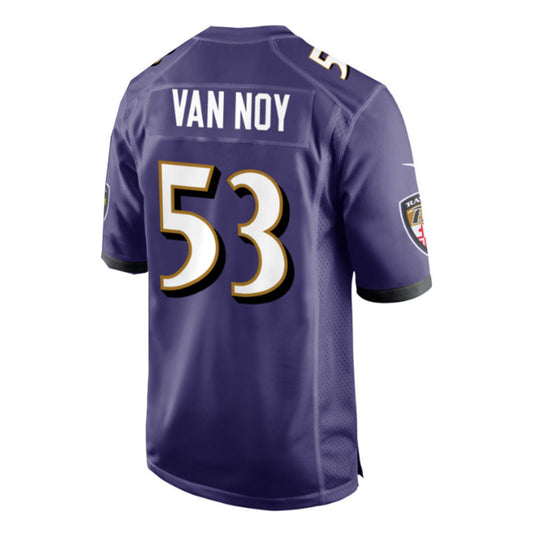 B.Ravens #53 Kyle Van Noy Purple Game Player Jersey Stitched American Football Jerseys