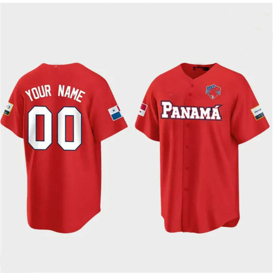 Custom Panama Baseball 2023 World Baseball Classic Jersey Men Women Youth ¡§C Red Stitches Baseball Jerseys