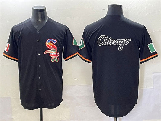 Chicago White Sox Team Big Logo Black Mexico Limited Stitched Baseball Jersey