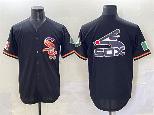 Chicago White Sox Team Big Logo Black Mexico Limited Stitched Baseball Jersey