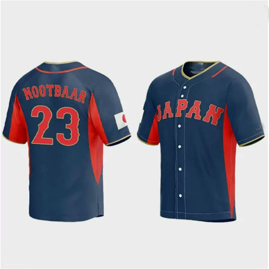 #23 Lars Nootbaar Japan Baseball 2023 World Baseball Classic Jersey ¡§C Navy Stitches Baseball Jerseys