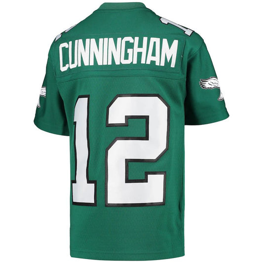 P.Eagles #12 Randall Cunningham Mitchell & Ness Kelly Green Retired Player Legacy Jersey Stitched American Football Jerseys