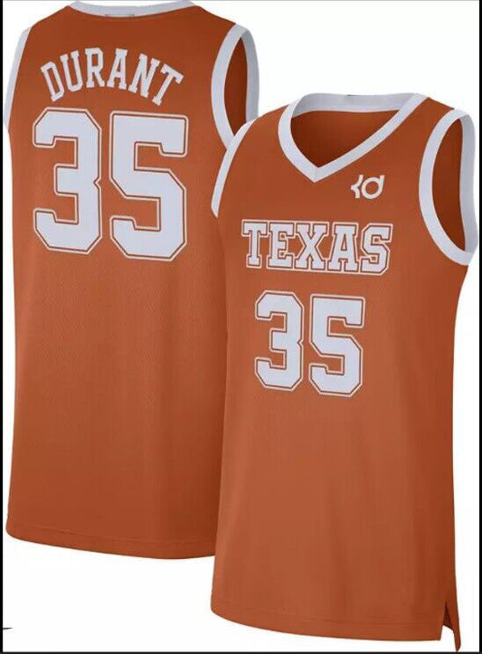 T.Longhorns #35 Kevin Durant Replica Basketball Jersey - Texas Orange American College Jerseys