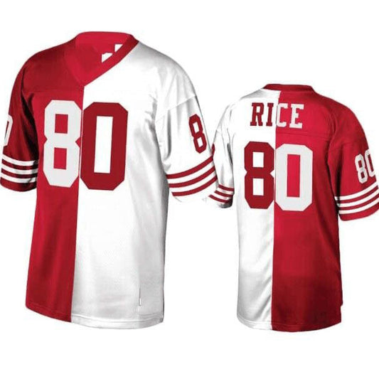 SF.49ers #80 Jerry Rice White Red Stitched American Football Jersey