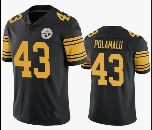 P.Steelers #43 Troy Polamalu  Black Retired Player Game Jersey Stitched American Football Jerseys