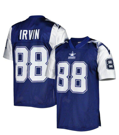 D.Cowboys #88 Michael Irvin Mitchell & Ness Navy 1995 Authentic Throwback Retired Player Jersey American Football Jerseys