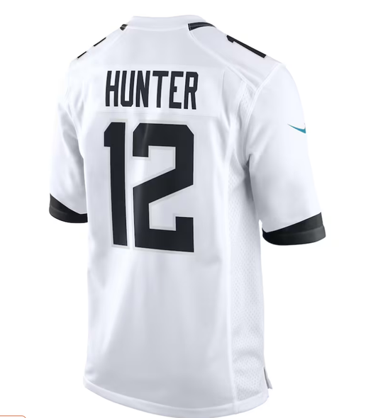 J.Jaguars #12 Travis Hunter White 2025 Draft First Round Pick Game Stitched American Football Jerseys