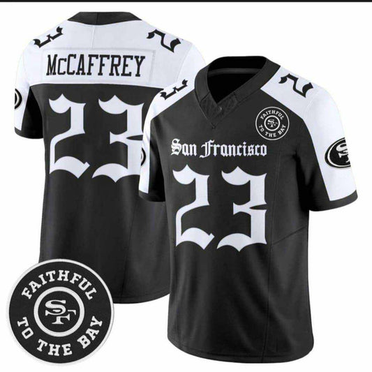 SF.49ers #23 Christian McCaffrey  Black Limited Jersey - All Stitched American Football Jerseys