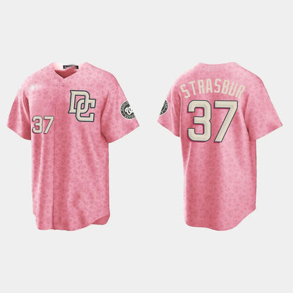 #37 STEPHEN STRASBURG WASHINGTON NATIONALS CITY CONNECT SPECIAL EDITION JERSEY ¡§C PINK Baseball Jerseys