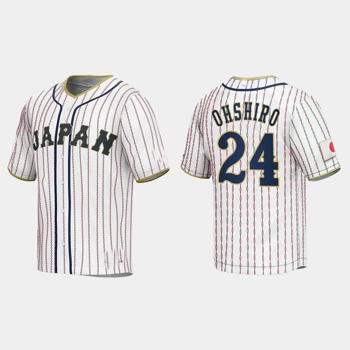 #24 TAKUMI OHSHIRO JAPAN BASEBALL 2023 WORLD BASEBALL CLASSIC JERSEY ¡§C WHITE Stitches Baseball Jerseys