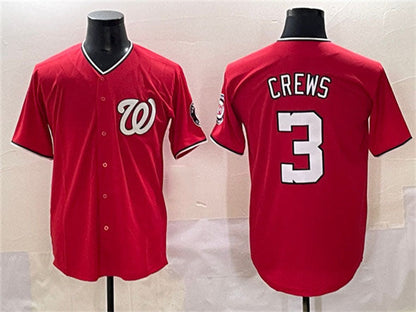 Washington Nationals #3 Dylan Crews Red Limited Stitched Baseball Jersey
