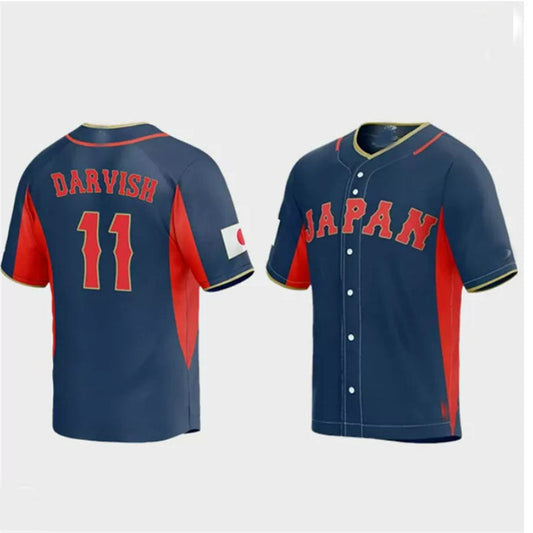 #11 Yu Darvish Japan Baseball 2023 World Baseball Classic Jersey ¡§C Navy Stitches Baseball Jerseys