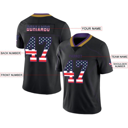 Custom B.Raven Stitched American Football Jerseys Personalize Birthday Gifts Black Jersey