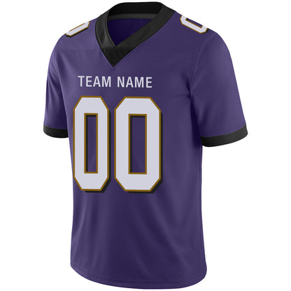 Custom B.Raven Men's American Purple Vapor Limited Stitched Football Jersey