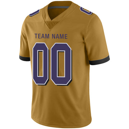 Custom B.Raven Men's American Gold Fashion Vapor Limited Stitched Football Jerseys